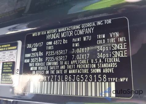 2018 Hyundai Santa Fe Sport 2.4L из США, поврежденный, VIN 5XYZT3LB6JG523158